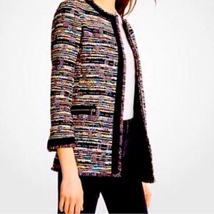 Ann Taylor multi-color zip front jacket, size M